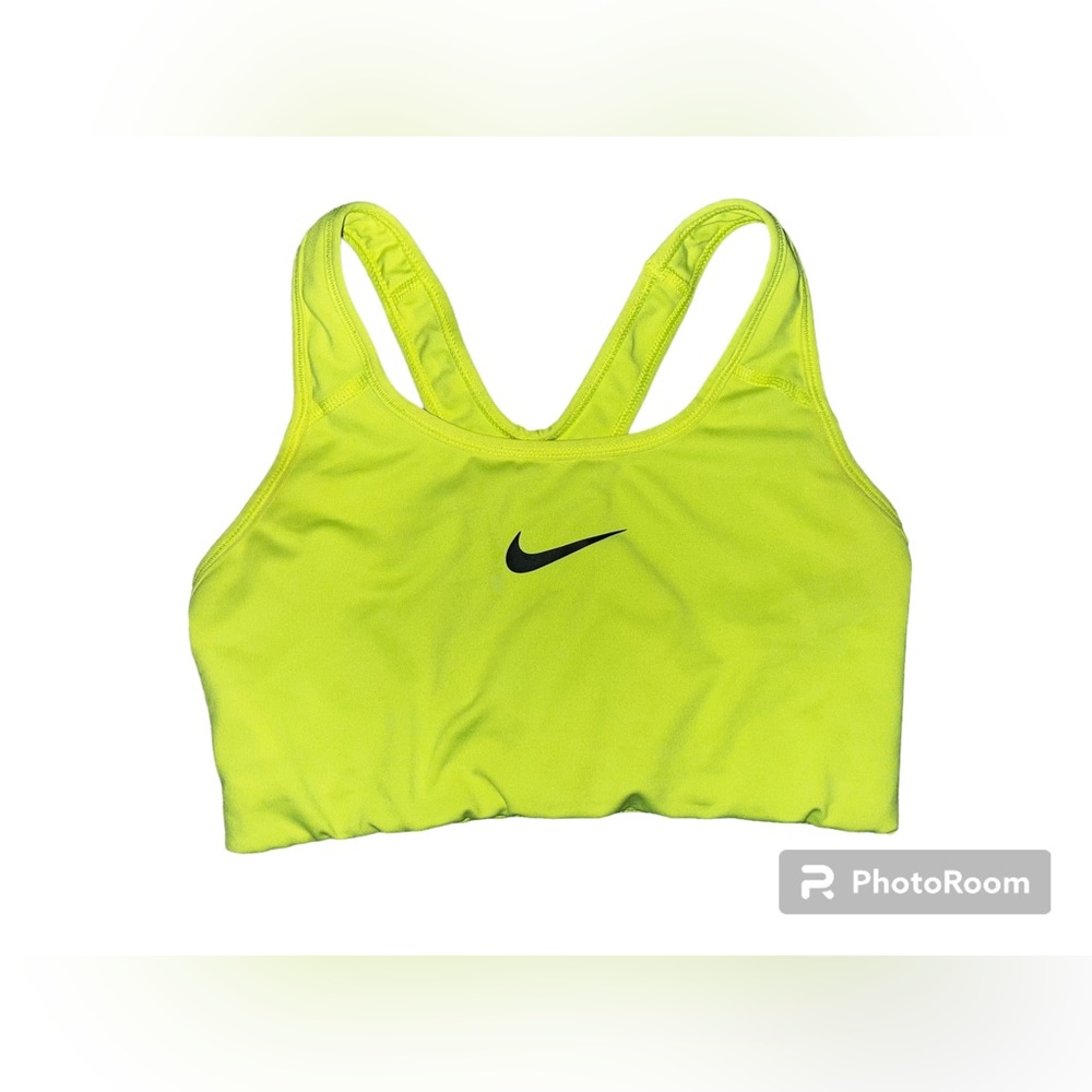 Nike DryFit Sports Bra - Neon Green/Yellow - Size M
